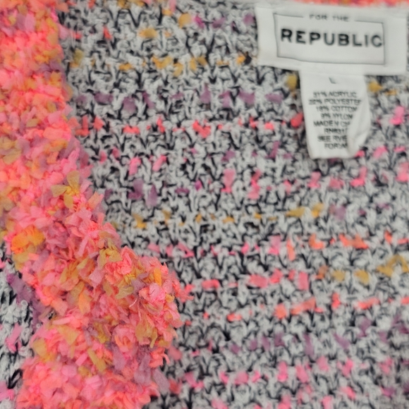 For The Republic Pink Multicolor Tweed Cardigan - Picture 7 of 12